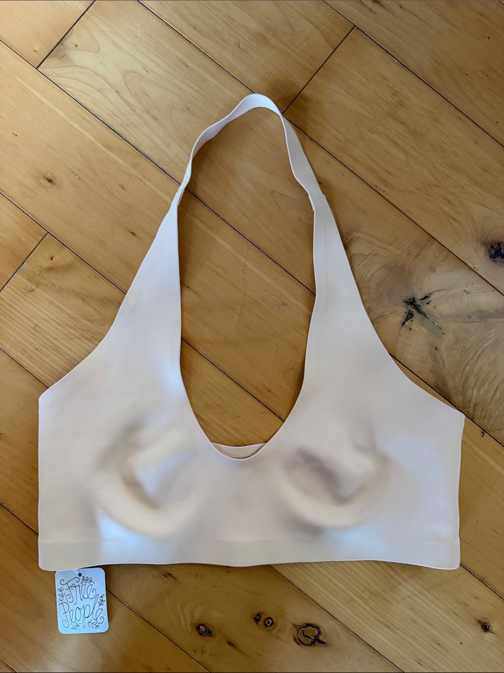 Free People Nude Halter Seamless Bralette